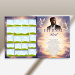 Purple Funeral Program Canva Template | Purple Theme | 8 Page Memorial Booklet
