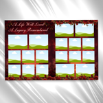 Red & Gold Funeral Program Canva Template |8 Page Memorial Booklet