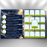 Blue and Gold Funeral Program Template: 8-Page Memorial, 1 T-Shirt (Canva PDF)
