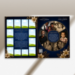 Blue & Gold Funeral Program Canva Template |8 Page Memorial Booklet