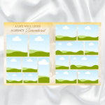 Yellow & Gold Roses Funeral Program Template, Memorial Obituary (Canva Template)