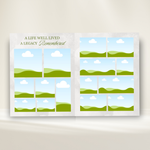 Green & White Roses Funeral Program Template: 8-Page Memorial (Canva PDF)