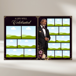Purple Roses Funeral Program Template: 8-Page Memorial (Canva PDF)