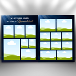Blue Funeral Program Canva Template | 8 Page Memorial Booklet (Canva, PDF)