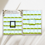 White & Black Roses Funeral Program Template: 8-Page Memorial (Canva, 17x11 Digital Download)
