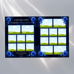 Blue Funeral Program Template: 8-Page Memorial (Canva, PDF Download)