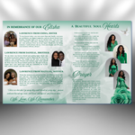 Green Roses Funeral Program Template: 8-Page Memorial (Canva, PDF Download)