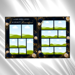 Royal Blue Roses Funeral Program Template: 8-Page Memorial (Canva PDF)