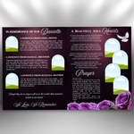 Purple Roses Funeral Program Template: 8-Page Memorial (Canva PDF)
