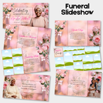 Pink Rose Funeral Slideshow Template, Celebration of Life (Canva, 30 Slides, MP4)