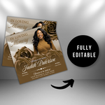 Brown Roses Funeral Announcement Flyer: Obituary, Celebration of Life (Canva Template PDF)