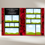 Red Roses Funeral Program Template: Celebration of Life (Canva, 8 Pages, Digital Download)