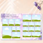 Purple Roses Funeral Program Template: 8-Page Memorial (Canva, PDF Download)