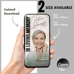 Memorial Announcement Canva Template | Editable Funeral Invitation | Celebration of Life with Photo