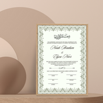 Personalized Nikkah Certificate: Islamic Wedding Contract (Digital Download A4 Template)