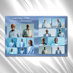 Horizon Roses Funeral Program Template: 8-Page Memorial (Canva PDF)