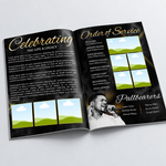 Black & Gold Funeral Program Template: 12-Page Memorial (Canva PDF)