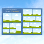 Blue & Gold Roses Funeral Program Template, Memorial Obituary (Canva Template)