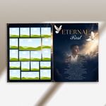 Funeral Program Canva Template | sky Theme | 8 Page Memorial Booklet