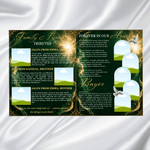 Green & Gold Funeral Program Template: 8-Page Memorial (Canva PDF)