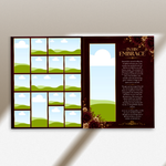 red & Gold Funeral Program Canva Template |8 Page Memorial Booklet