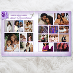 Purple Roses Funeral Program Template: 8-Page Memorial, Celebration of Life (Canva, Digital Download)