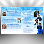 Blue Funeral Program Template: 8-Page Memorial, Celebration of Life (Canva, PDF Download)