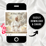 White Rose Funeral Announcement Flyer: Celebration of Life Canva Template (Digital Download)