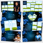 Blue & Black Funeral Slideshow Template, Celebration of Life (Canva, 30 Slides, MP4)