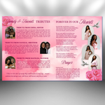 Pink Rose Funeral Program Template: 8-Page Memorial, Celebration of Life (Canva, PDF Download)