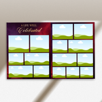 Red & Purple Funeral Program Canva Template | Red and Purple Theme | 8 Page Memorial Booklet