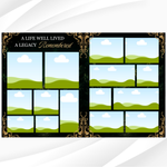 Green & Gold Floral Funeral Program Template, 8-Page Memorial (Canva, PDF)