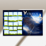 Blue Funeral Program Canva Template | 8 Page Memorial Booklet (Canva, PDF)