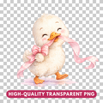 Pink Goose Watercolor Clipart Bundle, Baby Shower Graphics (70 PNG Files)