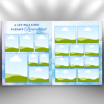 Blue Funeral Program Template: 8-Page Memorial (Canva, PDF Download)