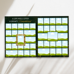 Green & Gold Funeral Program Template: 8-Page Memorial (Canva, 17x11 Digital Download)