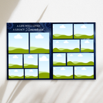 Blue Funeral Program Canva Template | 8 Page Memorial Booklet (Canva, PDF)