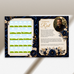 Blue & Gold Funeral Program Canva Template |8 Page Memorial Booklet