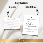 Minimalist Funeral Memory Card and Sign (Digital Download)