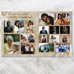 Roses Funeral Program Template: Brown & White Obituary, Celebration of Life (Canva Template, PDF Download)