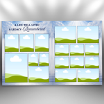 Blue Funeral Program Template, 8-Page Memorial (Canva, PDF)