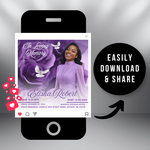 Purple Funeral Announcement Flyer: Editable Canva Template (Digital Download)