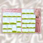 Pink Roses Funeral Program Template: 8-Page Memorial, Celebration of Life (Canva Template, PDF Download)