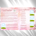 White & Pink Roses Funeral Program Template: 8-Page Celebration of Life (Canva, PDF Download)