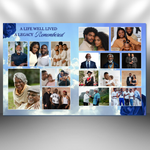 Blue Funeral Program Template: 8-Page Memorial, Celebration of Life (Canva, PDF Download)