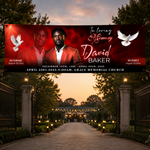 Photo Memorial Banner: Custom Funeral Welcome Sign, Celebration of Life Backdrop (Canva PDF)