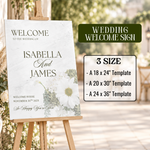 Green & White Floral Wedding Website Template with RSVP: Editable Canva Design (Digital Download)