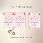 Butterfly Invitation, Pink Butterfly Baby Shower Invite, Editable Canva Template, Baby Shower Printable (Digital Download)