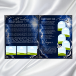 Blue & Silver Funeral Program Template: 8-Page Memorial (Canva PDF)