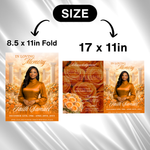 Orange Roses Funeral Program Template: 8-Page Memorial (Canva PDF)
